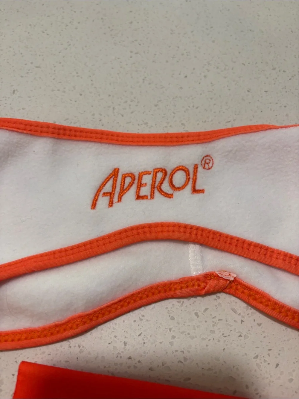 Aperol Orange & Cream Neck Gaiter, Mittens, and Headband Set